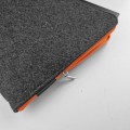 dark grey felt laptop sleeve macbook cover with orange zipper mac case hand made dell