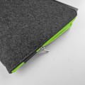 dark grey felt macbook case laptop cover green zipper mac sleeve air 13