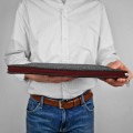 dark grey felt laptop cover maroon zipper macbook sleeve mac case pro 14 in