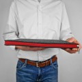 grafitowe etui na laptopa czerwony zamek pokrowiec filcowy MacBook air 13 m2