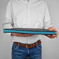 dark grey macbook sleeve felt laptop cover light blue zipper 15 inch case