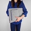 macbook felt case with pocket laptop sleeve violet zippers hp dell lenovo hand made cover