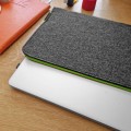 dark grey felt macbook case laptop cover green zipper mac sleeve pro 14