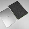 dark grey felt macbook case laptop cover green zipper mac sleeve pro 16