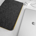 dark grey felt laptop cover yellow zipper macbook sleeve case mac pro 16