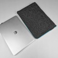 dark grey macbook sleeve felt laptop cover light blue zipper case mac pro 14 in