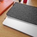 dark grey felt macbook case laptop cover white zipper hand made sleeve mac pro 14