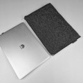 dark grey felt macbook case laptop cover white zipper hand made sleeve mac pro 16