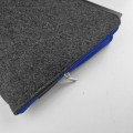 laptop sleeve dark grey felt macbook case blue zipper custom size cover pro 14 inch
