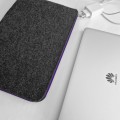 dark grey felt latop sleeve macbook case with violet zipper custom size mac cover air 15 in