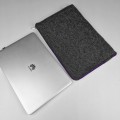 dark grey felt latop sleeve macbook case with violet zipper custom size mac cover pro 14 in