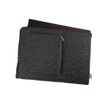 DARK GREY MAC CASE WITH POCKET MAROON