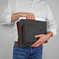 dark grey macbook sleeve laptop cover with maroon zippers felt case 15 inch
