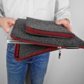 dark grey macbook sleeve laptop cover with maroon zippers felt case mac pro 14 in