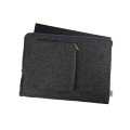 dark grey macbook case with pocket felt laptop sleeve violet zippers 14 inch cover