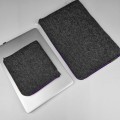dark grey macbook case with pocket felt laptop sleeve violet zippers mac pro 14 cover