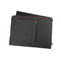 dark grey macbook sleeve felt laptop cover with pocket red zippers 14 inch case