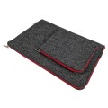 dark grey macbook sleeve felt laptop cover with pocket red zippers 16 inch case