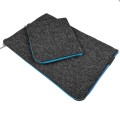 dark grey felt macbook sleeve with pocket light blue zipper laptop case mac neo