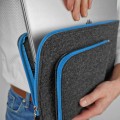 dark grey felt macbook sleeve with pocket light blue zipper laptop case mac pro 16
