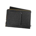 dark grey macbook case with pocket and yellow zippers felt laptop sleeve custom made cover 13 in