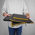 dark grey macbook case with pocket and yellow zippers felt laptop sleeve custom made cover mac air 13