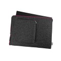 dark grey felt mac case with pocket laptop sleeve pink zippers 15 inch cover