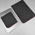 dark grey felt mac case with pocket laptop sleeve pink zippers macbook hp lenovo dell cover