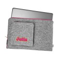 personalized laptop case with name MacBook sleeve pink zippers