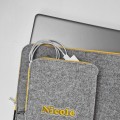 personalized felt laptop sleeve yellow zipper MacBook case with embroided name