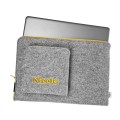 personalized felt laptop sleeve yellow zipper MacBook case with embroided name