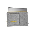 personalized felt laptop sleeve yellow zipper MacBook case with embroided name
