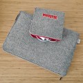 personalized felt laptop sleeve with red zipper MacBook case embroided name