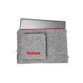personalized felt laptop sleeve with red zipper MacBook case embroided name