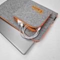 personalized laptop case with embroided name MacBook sleeve orange zipper