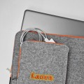 personalized laptop case with embroided name MacBook sleeve orange zipper