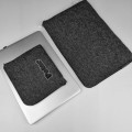 dark grey felt MacBook case with name personalized laptop sleeve black zipper