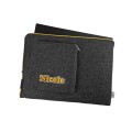 personalizowane etui na laptopa grafitowy filc żółty zamek pokrowiec macbook z wyhaftowanym imieniem