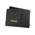 personalizowane etui na laptopa ciemnoszary filc zielony zamek haft komputerowy macbook pokrowiec