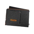 personalizowane etui na laptopa grafitowy filc pomarańczowy zamek pokrowiec macbook kieszonka