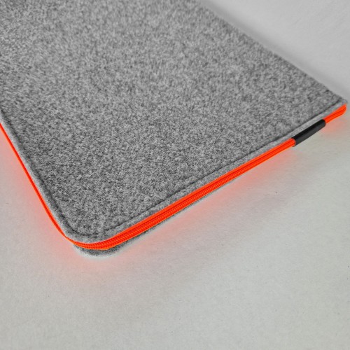 fluo orange zipper macbook sleeve felt laptop case mac cover