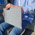 fluo orange zipper macbook sleeve felt laptop case mac cover air 15 in