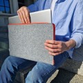 fluo orange zipper macbook sleeve felt laptop case mac cover pro 14 in