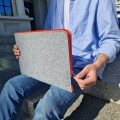 fluo orange zipper macbook sleeve felt laptop case mac cover pro 16 in
