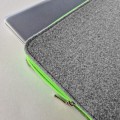fluo green zipper macbook sleeve felt laptop case mac cover air 15 inch