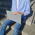 fluo green zipper macbook sleeve felt laptop case mac cover pro 16 inch
