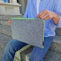 fluo green zipper macbook sleeve felt laptop case mac cover dell hp 13 inch