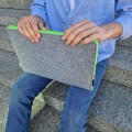fluo green zipper macbook sleeve felt laptop case mac cover dell hp 15 inch