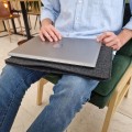 hotizontal macbook case dark grey felt laptop sleeve hand made mac cover pro 14 in