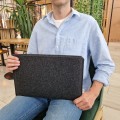 hotizontal macbook case dark grey felt laptop sleeve hand made mac cover air 13 in